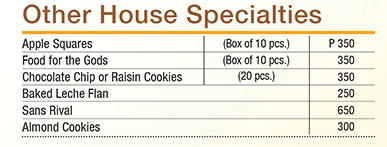 House Specialties